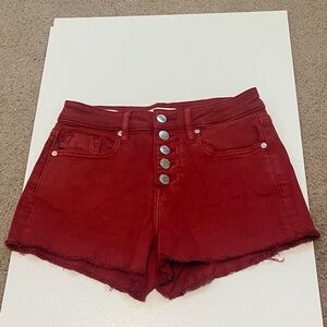 Vigoss Red Jean Button Shorts
